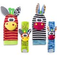 thumbnail image 5 of Juguetes De Sonajero - Lindos 4 Piezas De Animales Infantiles (2 Piezas De Cintura Y Calcetines) 2 Piezas De Sonajeros con Correa De Campana Suave para La Muñeca Y Juego De Calcetines para Buscador De Pies, Juguetes Blandos Educativos para C Rojo Verde Cocina, Decoración y Otros, 5 of 5