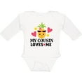 thumbnail image 3 of Inktastic My Cousin Loves Me Pineapple Girls Long Sleeve Baby Bodysuit, 3 of 5