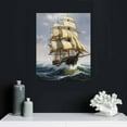 thumbnail image 4 of Nawypu  Ride The Wind And Waves, Classical Home Sailing Ship Painting On Canvas Wall Art Poster Scroll Picture Print Living Room Walls Decor Home Posters, 4 of 4