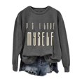 thumbnail image 3 of Baqcunre Crewneck Sweatshirts Solid Color Crew Neck Loose Long Sleeved Valentine's Day Print Hoodie(Dark Gray S-XXL),Womens Sweatshirt Womens Tops Valentine'S Day Shirts For Women, 3 of 3