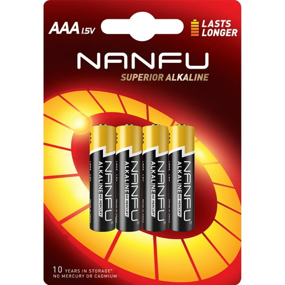 Nanfu 1.5V Alkaline  AAA Batteries 4 Pack, Fresh Expire Date: 12/2031 *Purchase 3 get 1 Free*
