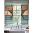 thumbnail image 2 of Western Star Country Texas Chiffon Sheer Curtains 72 Inches Long, Farm Vintage Wood Board 2 Rod Pocket Window Treatment Voile Drapes Curtains for Living Room Bedroom,2 Panels, 52x72In, 2 of 9