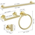 thumbnail image 3 of 10PCS Towel Bar Set for Bathroom Wall, 23.6" Brushed Gold Bathroom Hardware Set Upgraded Bathroom Towel Holder, Stainless Steel Towel Rack Bathroom Accessories, 3 of 14
