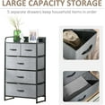 thumbnail image 5 of WYDK 5-Drawer Fabric Dresser Tower, 4-Tier Storage Organizer with Steel Frame for Hallway, Bedroom and Closet, Grey, 5 of 10