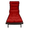 thumbnail image 2 of RSH Decor: Tufted Chaise Lounge Cushion | 72” x 22” | All-Weather Spun Fabric | Red, 2 of 6