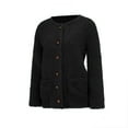 thumbnail image 4 of WFJCJPAF ! Cardigan Sweaters for Women Lightweight,Women Casual Plus Size Plush Sweater Pockets Outerwear Buttons Cardigan Coat - Black L, 4 of 5
