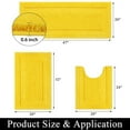thumbnail image 4 of Bathroom Rugs Set 3, Yamaziot Non Slip Bath Runners, Washable Soft Shaggy Plush Absorbent Microfiber Shower Rug with Toilet Floor Mat, Solid Yellow, 4 of 10