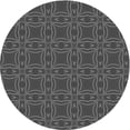 thumbnail image 1 of Ahgly Company Tapis Rond Lavable en Machine Intérieur Transitionnel Gris Foncé Noir, 8 Pieds Rond, 1 of 7