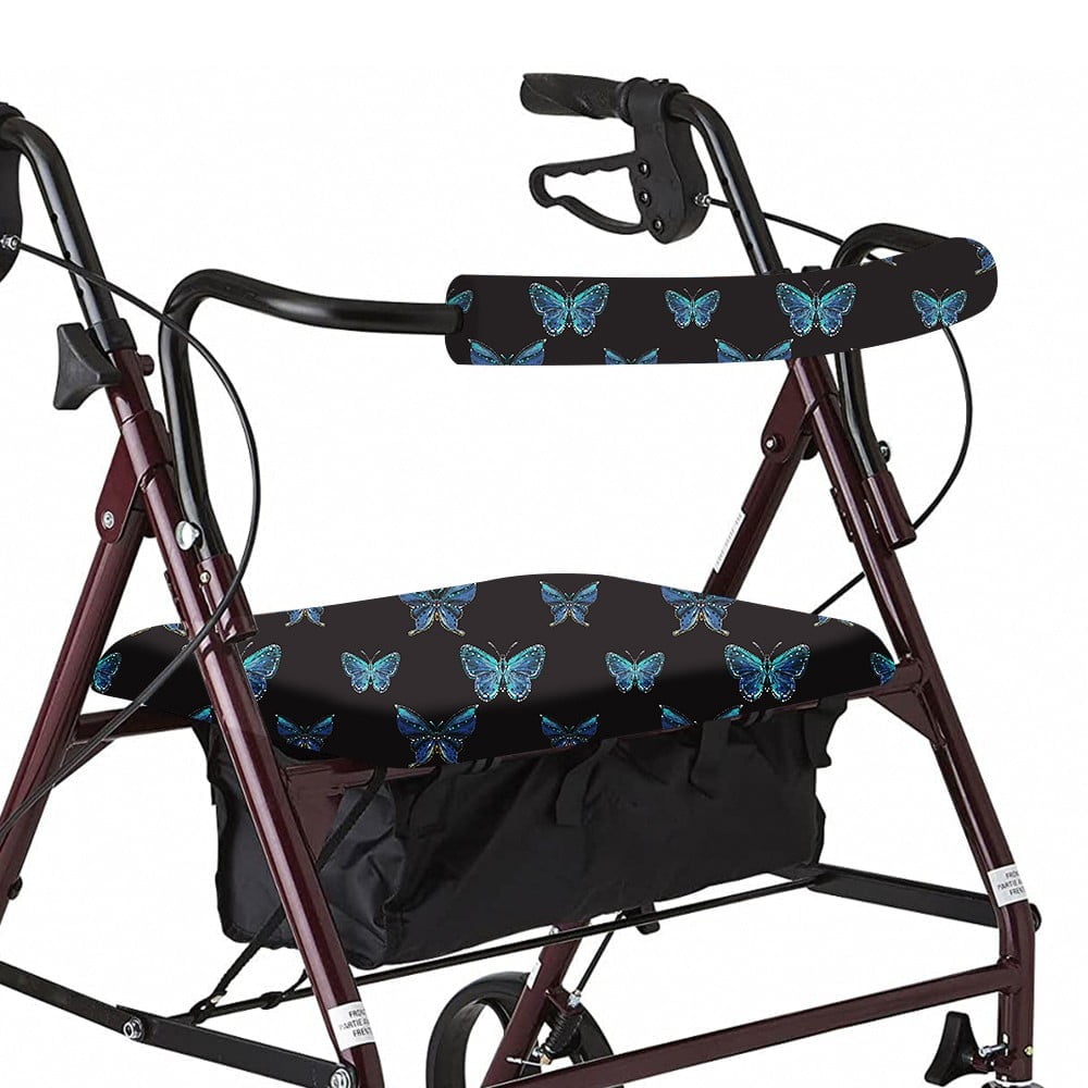 CAVENDY Wheelchair & Rollator Seat Cushion with Backrest Pad, 2-Piece Set, Non-Slip, Washable Cover, Universal Fit