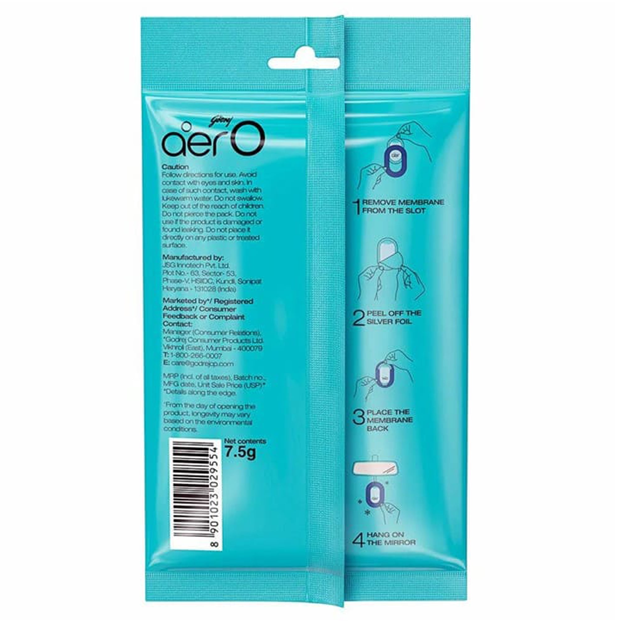 Godrej Aer-O Cool Aqua Car Freshener Diffuser, 7.5 g, Lasts Upto 30 Days, Air Freshener for Cars