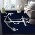thumbnail image 2 of Marine Anchor Compass Bedroom Area Rug, Nautical Anchor Navy Blue Rugs, with Anti-Slip Backing Washable Indoor Carpet Decor 4ft x 8ft, 2 of 6