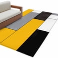 thumbnail image 2 of Area Rug 48×72in, Yellow Gray Color Block Patchwork Floor Carpet Living Room Rug, Geometric Minimalist Art Non-Slip Welcome Mat Indoor Rugs for Bedroom Dining Room, 2 of 9