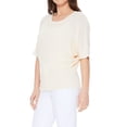 thumbnail image 3 of Yemak Women's Casual Dolman Half Sleeve Lightweight Knit Pullover Top Beige-S-BD, 3 of 4