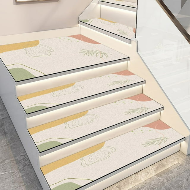 Silent Thickened Stair Step Mat Glue- Self-adhesive Solid Color Carpet Home Non-slip Solid Wood Step Stickers Step Stickers Stair Blanket