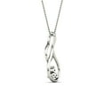 thumbnail image 3 of aaXia 10K White Gold 1/10ct. TDW Diamond Looping Teardrop Flower Pendant Necklace (H-I, I1-I2), 3 of 5
