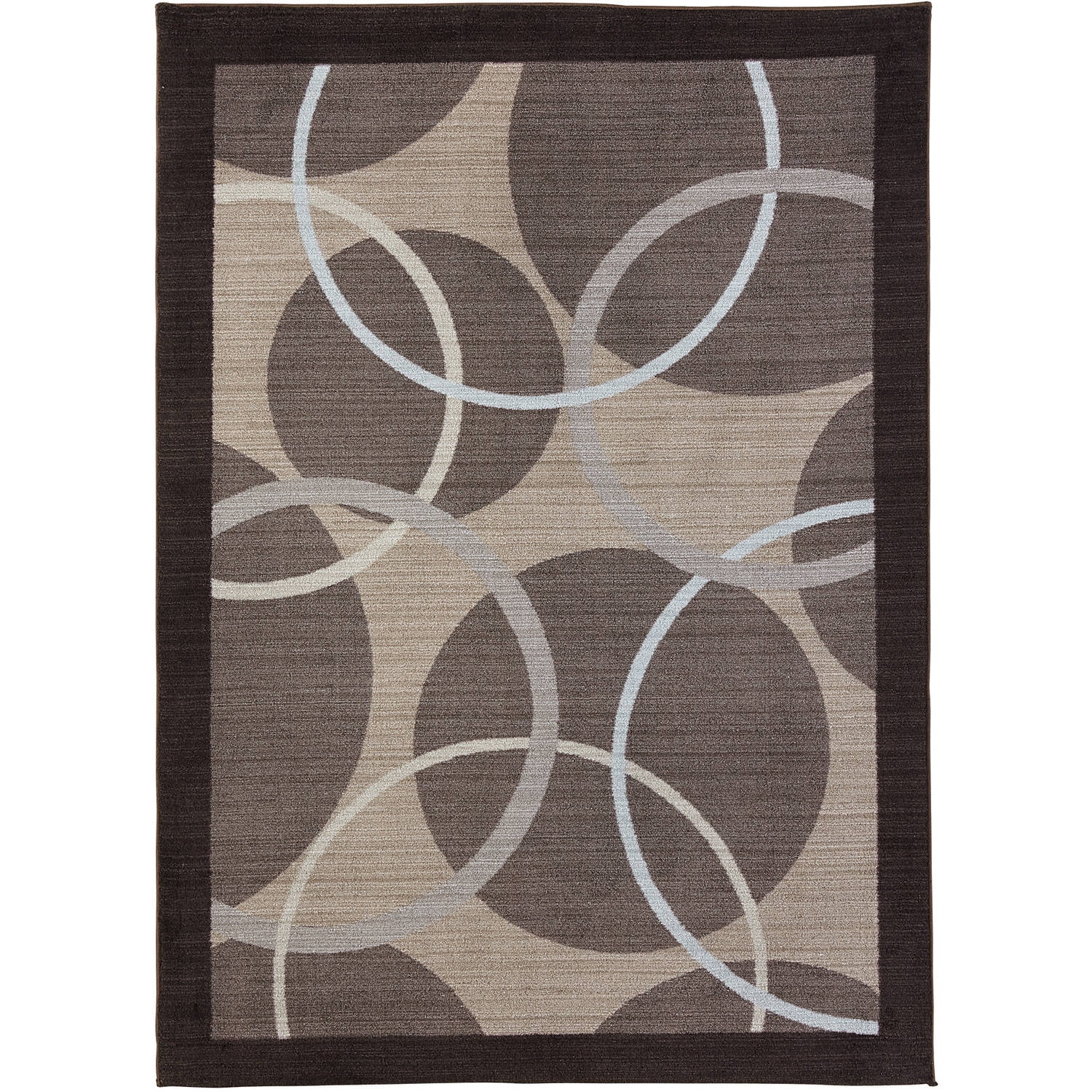 Spaces by Welspun Nylon Printed Area Rug, Circles Grey