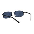 thumbnail image 4 of Mens Narrow Rectangular Metal Rim Retro 90s Sunglasses All Black, 4 of 4