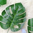 Coolmade 24Pcs Faux Palm Leaves with Stems Artificial Tropical Plant