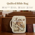 thumbnail image 4 of FOR U DESIGNS Lion Lily Daisy Cross Print Bible Cover Bible Holder Case Handbag with Handle, Large Capacity Bible Carrier Tote Bag Study Bible Carrying Cases Christian Gifts, 4 of 7