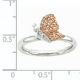 thumbnail image 4 of Diamond Sterling Silver and Rose Gold-Plated Butterfly Ring, 4 of 7