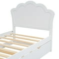 thumbnail image 5 of Euroco Wood Twin Size Platform Bed Frame, Heavy Duty Storage Bed with Trundle Bed for Kids and Adults, No Box Spring Needed, White, 5 of 10