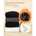 thumbnail image 2 of Women's Thermal Boot Socks with Plush Lining - Ultra Warm Winter Socks for Extreme Cold, 3 Pairs US(5-9), 2 of 7