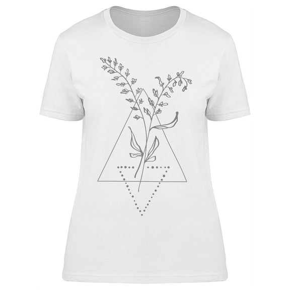 Minimalistic Branch With Leaves T-Shirt Women -Image by Shutterstock, Female Medium