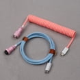 thumbnail image 2 of Usb c Coiled Gx16 aviator Cable Keyboard Cable Type c to Usb c Long Coiled Cable for Mechanical Keyboard, 2 of 5