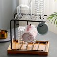 thumbnail image 2 of Double-Layer Cup Draining Rack, Sturdy Metal Mug and Glass Organizer Shelf for Kitchen Countertops, Non-Slip Feet and Compact Space-Saving Design, 2 of 6