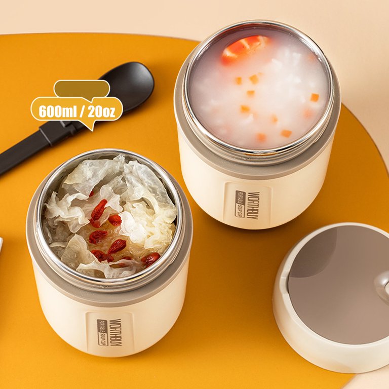 600ml Soup Container Leak-proof Portable Food Grade Insulated Soup Cup  Plastic