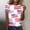 04Red, variant on Fourth Of July Shirts for Women Oversized Tshirts Women's Casual and Fashionable Printed T-shirt with Round Neck and Short Sleeved Top Red 2X