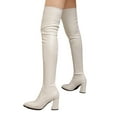 thumbnail image 4 of Over The Knee Boots Comfortable High Heel Pointed Toe Chunky Fashion Casual Winter Footwear for Women, 4 of 6