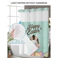 thumbnail image 6 of No Hook Shower Curtain with Snap-in Liner, Green Easter Waterproof Fabric Bathroom Curtains, Spring Cartoon Bunny Colorful Eggs Wood Grain Bath Curtains & Mesh Top Window 66"x72", 6 of 9