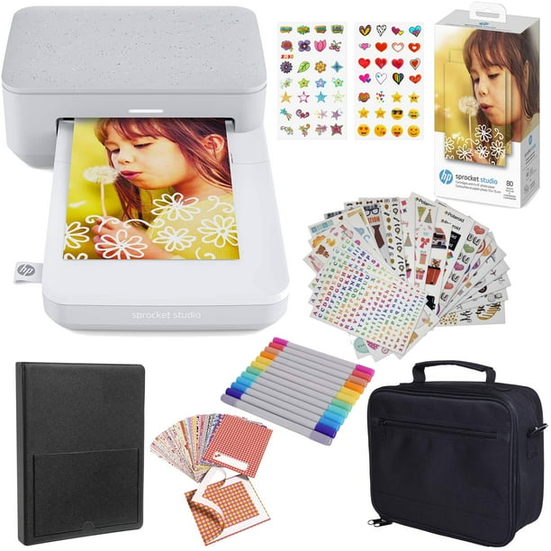 Impresora fotográfica HP Sprocket Studio Plus de 4 x 6 pulgadas con estuche y papel