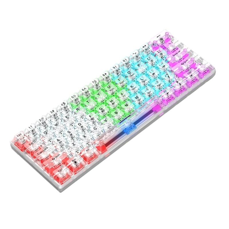 61 Keys Wired Gaming Keyboard Full Transparent RGB Backlit USB Keyboard for Laptop Desktop Computer Accessories