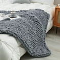 thumbnail image 3 of Sunyrisy Chunky Knit Throw Blanket, Luxury Soft Cozy Chenille Throw Blanket, Large Throw Bed Blanket for Couch, Sofa, Home Decor,Gift - Machine Washable (Beige 40x48 in), 3 of 6