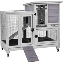 Rabbit Cage Indoor Rabbit Hutch Bunny Hutch Outdoor, Guinea Pig Cages with Removable Bottom Wire Netting - Easy Clean Large