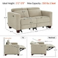 thumbnail image 3 of MCombo 62.2'' Wall Hugger Power Loveseat Recliner Sofa for Living Room, Office, Fabric, Beige, 3 of 9