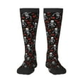 thumbnail image 2 of Picia Women Crew Soft Moisture-wicking Socks Skeleton with Roses Pattern Design Cotton Socks, One Size fit All, 2 of 9