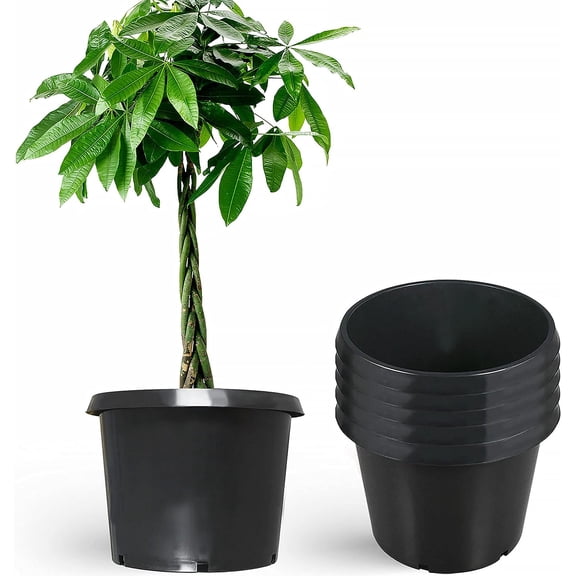 SHZAITOR Planter Nursery Pots 20 Gallon Pots for Plants, Injection Molded Plastic Nursery Pots, Plant Container 20 Gal 5-Pack