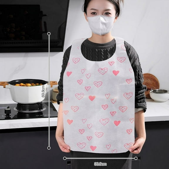 Fwttom Disposable Apron - Waterproof Adjustable Bib with Pockets for Men Women, Chef Aprons for Cooking Gardening Painting Baking Restaurant