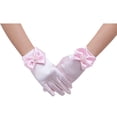 thumbnail image 1 of BRIGHTFUFU Guantes de niña de flores Guantes de malla cortos de encaje para boda (Rosa), 1 of 1