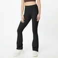thumbnail image 3 of MKLEKYY Leggings para mujer Pantalones de yoga ajustados de cintura alta con realce de color melocotón y tela para mujer, 3 of 4