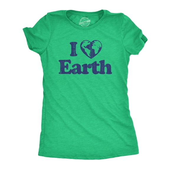 Womens I Heart Earth T Shirt Funny Cool Earth Day Nature Lovers Novelty Tee for Ladies Womens Graphic Tees
