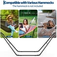 thumbnail image 4 of Support de Hamac Ajustable Robuste Cadre en Acier Capacité de 550 Lb Convient aux Hamacs de 9 à 14 Pi Résistant aux Intempéries Assemblage Facile Idéal pour Jardin, Patio Ou Camping Noir, 4 of 7