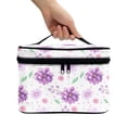 thumbnail image 3 of HELLHERO Travel Makeup Brush Case Polyester Large Capacity Effortless Organization for Men Women Purple Blossom Case, 3 of 6