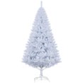 thumbnail image 1 of HOMCOM 6' Artificial Christmas Tree with 928 Branch Tips Metal Stand White, 1 of 10