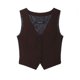 thumbnail image 3 of HH TRAF 2024 Top de moda para mujer de calle alta con escote en V sólido sin mangas con abertura lateral decorado con un solo pecho chaleco de verano para mujer de moda, 3 of 5