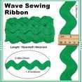 thumbnail image 2 of 10 Yard 1.58 Inch Large Christmas Green RIC Rac Trim Wave Bending Fringe Ribbon Jumbo Forest Green Rick Rack Wavy Edge Ribbon Fabric Zig Zag Trim for Sewing Wedding Dress Gift Wrapping, 2 of 9