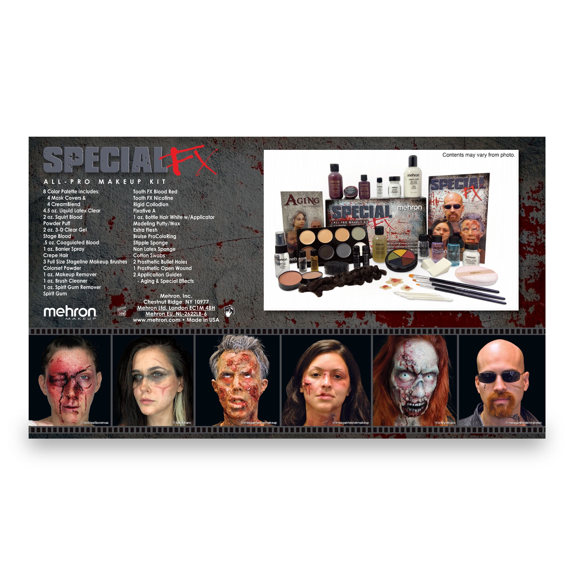  Mehron Makeup Special FX Set for Halloween, Horror, & Cosplay  (Practice Head Included) : Beauty & Personal Care